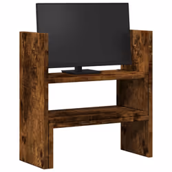 vidaXL Desk Organiser Adjustable File Desktop Shelf Smoked Oak Engineered Wood