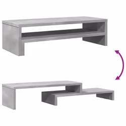 vidaXL Monitor Stand Monitor Riser Display Stand Concrete Grey Engineered Wood - Additional view 6