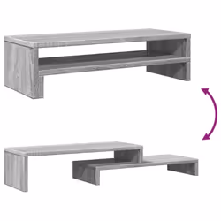 vidaXL Monitor Stand Computer Stand Display Stand Grey Sonoma Engineered Wood - Additional view 6
