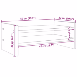 vidaXL Monitor Stand Computer Stand Display Stand Engineered Wood - grey sonoma - Additional view 8