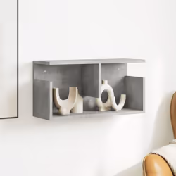vidaXL Wall Cabinet Bathroom Wall Hanging Cabinet Engineered Wood - concrete grey