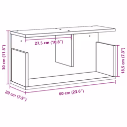 vidaXL Wall Cabinet Bathroom Wall Hanging Cabinet Engineered Wood - concrete grey