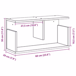 vidaXL Wall Cabinet Bathroom Wall Hanging Cabinet Engineered Wood - grey sonoma