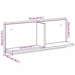 vidaXL Wall Cabinet Bathroom Wall Hanging Cabinet Sonoma Oak Engineered Wood - Additional view 8
