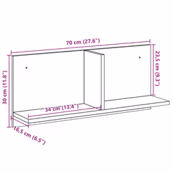 vidaXL Wall Cabinet Bathroom Wall Hanging Cabinet Smoked Oak Engineered Wood - Additional view 8