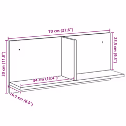 vidaXL Wall Cabinet Bathroom Wall Hanging Cabinet Brown Oak Engineered Wood - Additional view 8