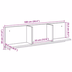 vidaXL Wall Cabinet Bathroom Wall Hanging Cabinet Engineered Wood - black - Additional view 8