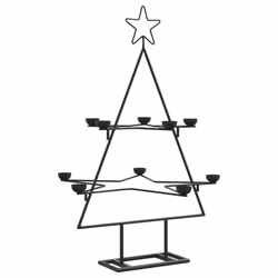 vidaXL Metal Christmas Tree for Decoration Outdoor Artificial Xmas Tree Black - 75 cm