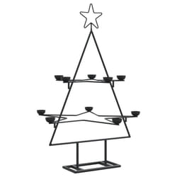 vidaXL Metal Christmas Tree for Decoration Outdoor Artificial Xmas Tree Black - 75 cm