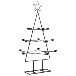 vidaXL Metal Christmas Tree for Decoration Outdoor Artificial Xmas Tree Black - 105 cm