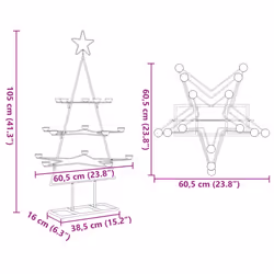 vidaXL Metal Christmas Tree for Decoration Outdoor Artificial Xmas Tree Black - 105 cm