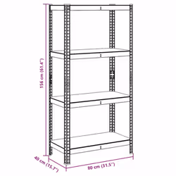 vidaXL 4-Layer Storage Shelf Blue Steel&Engineered Wood garage shelving