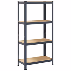 vidaXL 4-Layer Storage Shelf Anthracite Steel&Engineered Wood garage shelving
