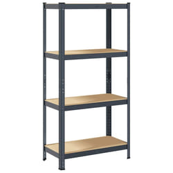 vidaXL 4-Layer Storage Shelf Anthracite Steel&Engineered Wood garage shelving