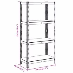 vidaXL 4-Layer Storage Shelf Anthracite Steel&Engineered Wood garage shelving