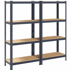 vidaXL 4-Layer Storage Shelves 2 pcs Anthracite Steel&Engineered Wood