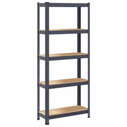 vidaXL 5-Layer Storage Shelf Anthracite Steel&Engineered Wood garage shelving