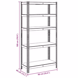 vidaXL 5-Layer Storage Shelf Blue Steel&Engineered Wood garage shelving