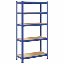 vidaXL 5-Layer Storage Shelf Blue Steel&Engineered Wood garage shelving - Additional view 5