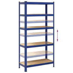 vidaXL 5-Layer Storage Shelf Blue Steel&Engineered Wood garage shelving - Additional view 7