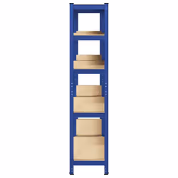 vidaXL 5-Layer Storage Shelves 2 pcs Blue Steel&Engineered Wood - Additional view 4