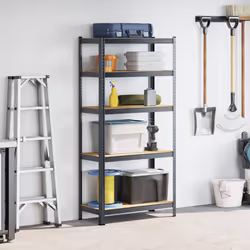 vidaXL 5-Layer Storage Shelf Anthracite Steel&Engineered Wood garage shelving