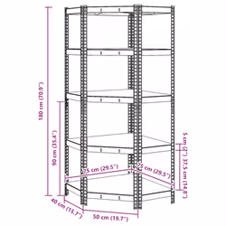 vidaXL 5-Layer Corner Shelf Blue Steel&Engineered Wood garage shelving