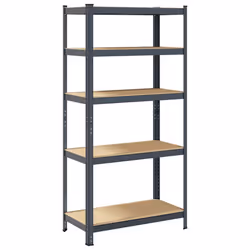 vidaXL 5-Layer Heavy-duty Shelf Rack Shelving Unit Steel and Engineered Wood - anthracite