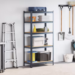 vidaXL 5-Layer Heavy-duty Shelf Rack Shelving Unit Steel and Engineered Wood - anthracite