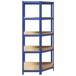 vidaXL 5-Layer Corner Shelf Steel&Engineered Wood garage shelving - blue - Additional view 4