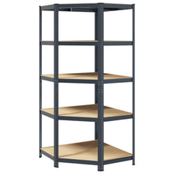 vidaXL 5-Layer Corner Shelf Steel&Engineered Wood garage shelving - anthracite