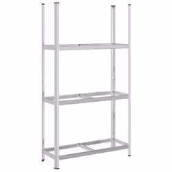 vidaXL 3-Layer Tyre Shelves Garage Storage Racking Shelving Unit Silver Steel - 110 x 40 x 200 cm/ 1 pcs