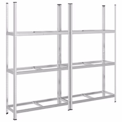 vidaXL 3-Layer Tyre Shelves Garage Storage Racking Shelving Unit Silver Steel - 110 x 40 x 200 cm/ 2 pcs