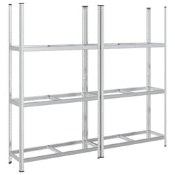 vidaXL 3-Layer Tyre Shelves Garage Storage Racking Shelving Unit Silver Steel - 110 x 40 x 200 cm/ 2 pcs