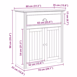 vidaXL Hallway Cabinet Hallway Storage Unit Side Cabinet Sideboard Cupboard - white - Additional view 3