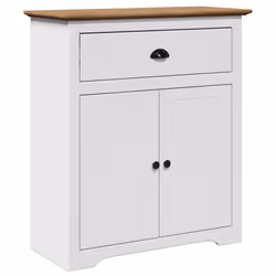 vidaXL Hallway Cabinet Hallway Storage Unit Side Cabinet Sideboard Cupboard - white and brown