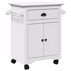 vidaXL Kitchen Trolley Rolling Cart Serving Trolley Bar Cart Serving Trolley - white