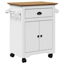 vidaXL Kitchen Trolley Rolling Cart Serving Trolley Bar Cart Serving Trolley - white and brown