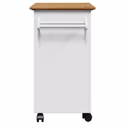 vidaXL Kitchen Trolley Rolling Cart Serving Trolley Bar Cart Serving Trolley - white and brown - Additional view 5