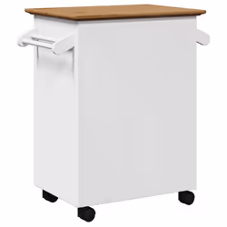 vidaXL Kitchen Trolley Rolling Cart Serving Trolley Bar Cart Serving Trolley - white and brown - Additional view 6