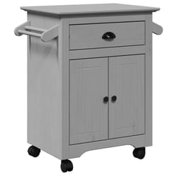 vidaXL Kitchen Trolley Rolling Cart Serving Trolley Bar Cart Serving Trolley - grey