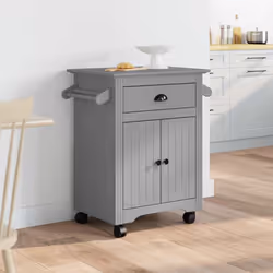 vidaXL Kitchen Trolley Rolling Cart Serving Trolley Bar Cart Serving Trolley - grey