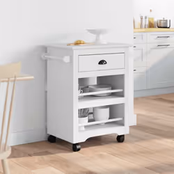 vidaXL Kitchen Trolley BODO White 67.5x45x80 cm vegetable trolley trolley - white - Additional view 2