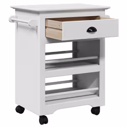 vidaXL Kitchen Trolley BODO White 67.5x45x80 cm vegetable trolley trolley - white - Additional view 4