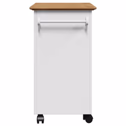 vidaXL Kitchen Trolley BODO White 67.5x45x80 cm vegetable trolley trolley - white and brown - Additional view 5