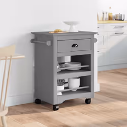 vidaXL Kitchen Trolley BODO White 67.5x45x80 cm vegetable trolley trolley - grey