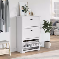 vidaXL Shoe Rack Shoe Cabinet Shoe Storage Shelf Organiser Hallway Cupboard - white