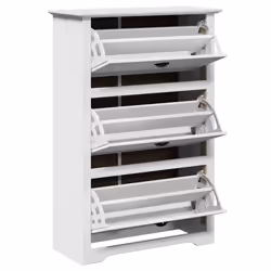 vidaXL Shoe Rack Shoe Cabinet Shoe Storage Shelf Organiser Hallway Cupboard - white - Additional view 4