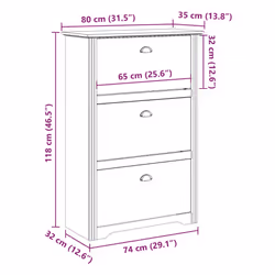 vidaXL Shoe Rack Shoe Cabinet Shoe Storage Shelf Organiser Hallway Cupboard - white - Additional view 8