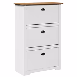 vidaXL Shoe Rack Shoe Cabinet Shoe Storage Shelf Organiser Hallway Cupboard - white and brown